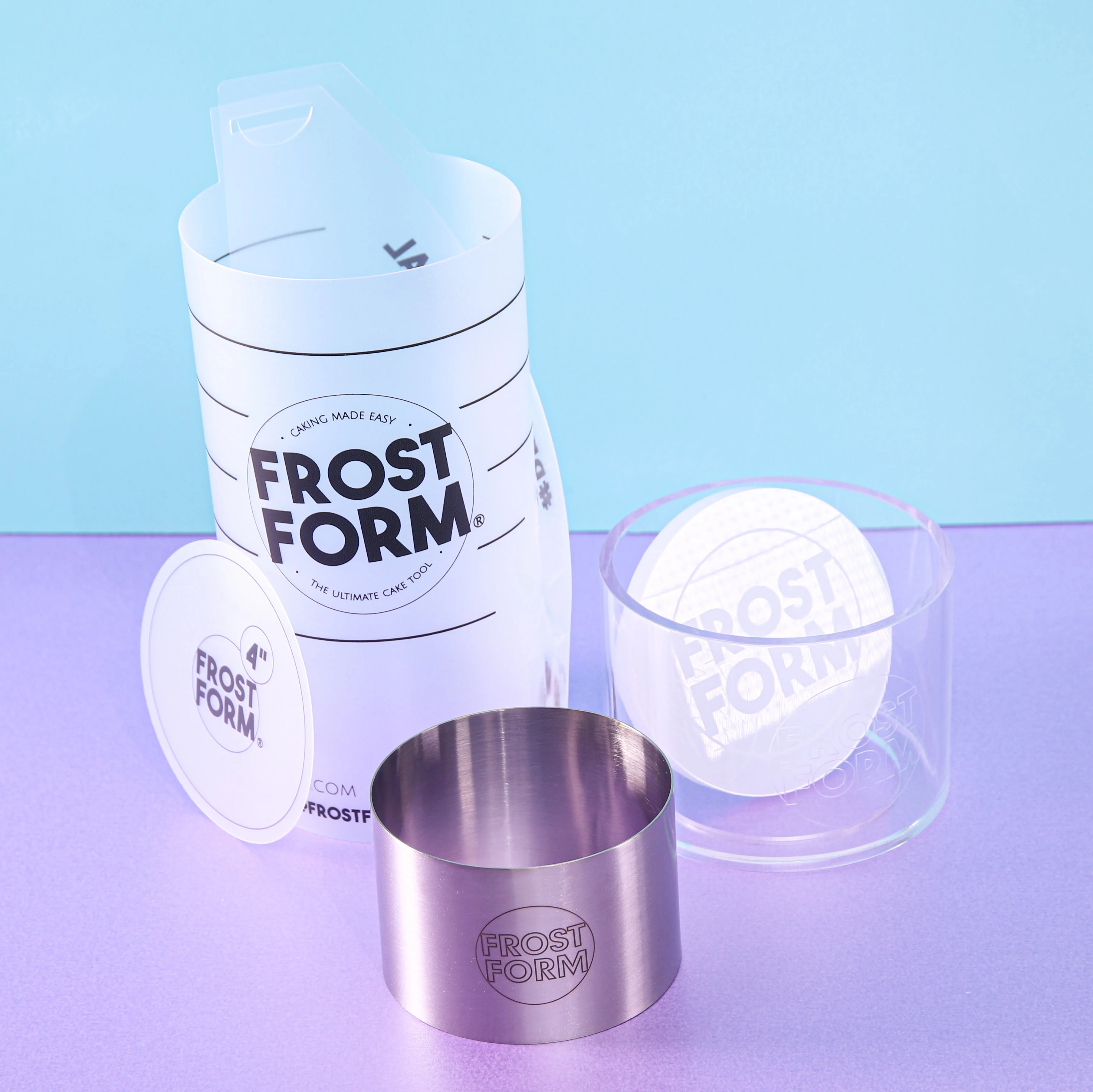 Frost Form - 4" - 10cm - Round - Cake Decorating Kit - Buttercream & Ganache icing system