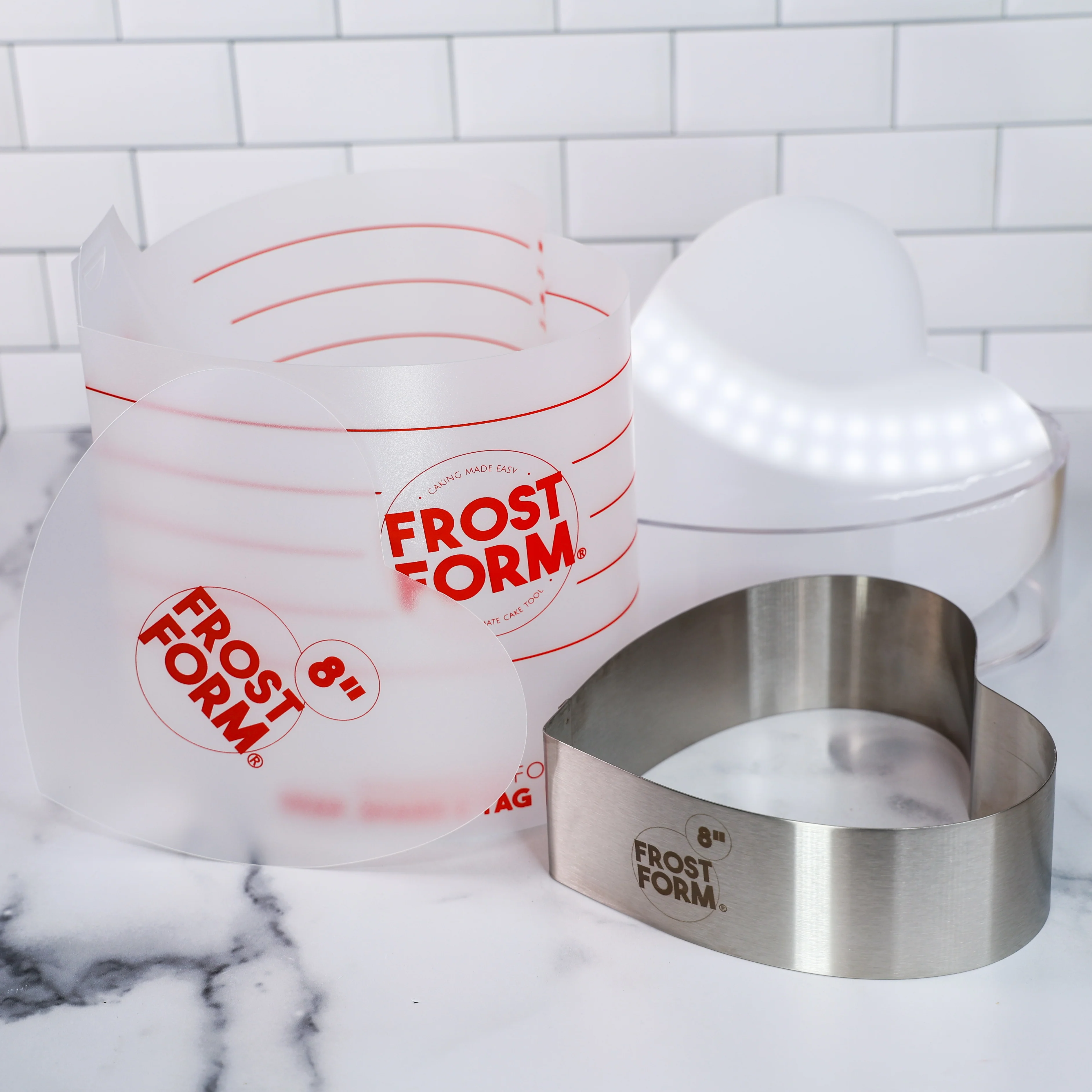 Frost Form - 8" - 20cm - Heart - Cake Decorating Kit - Buttercream & Ganache icing system