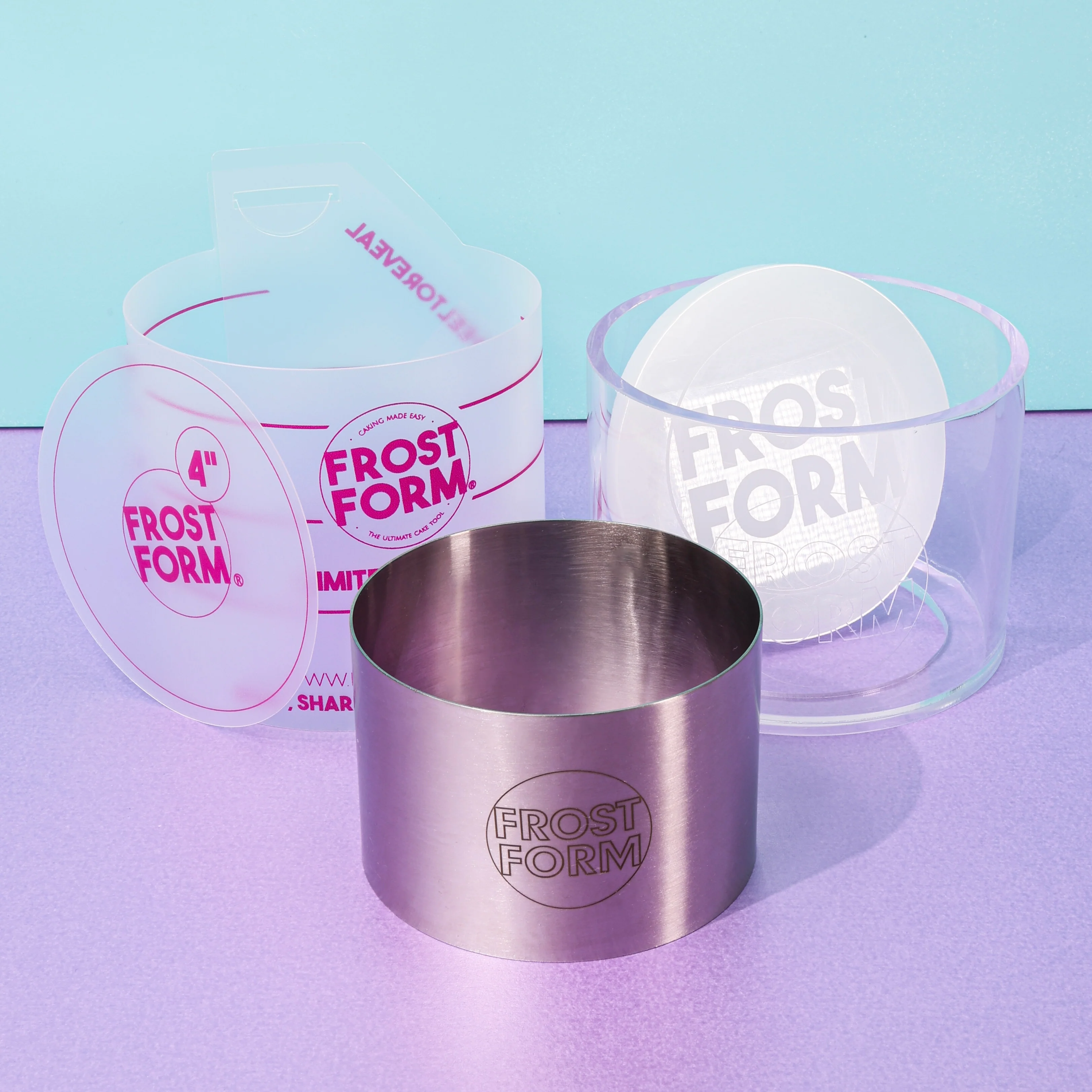 Frost Form - 4" - 10cm - Bento Kit -  Round Cake Decorating Kit - Buttercream & Ganache icing system