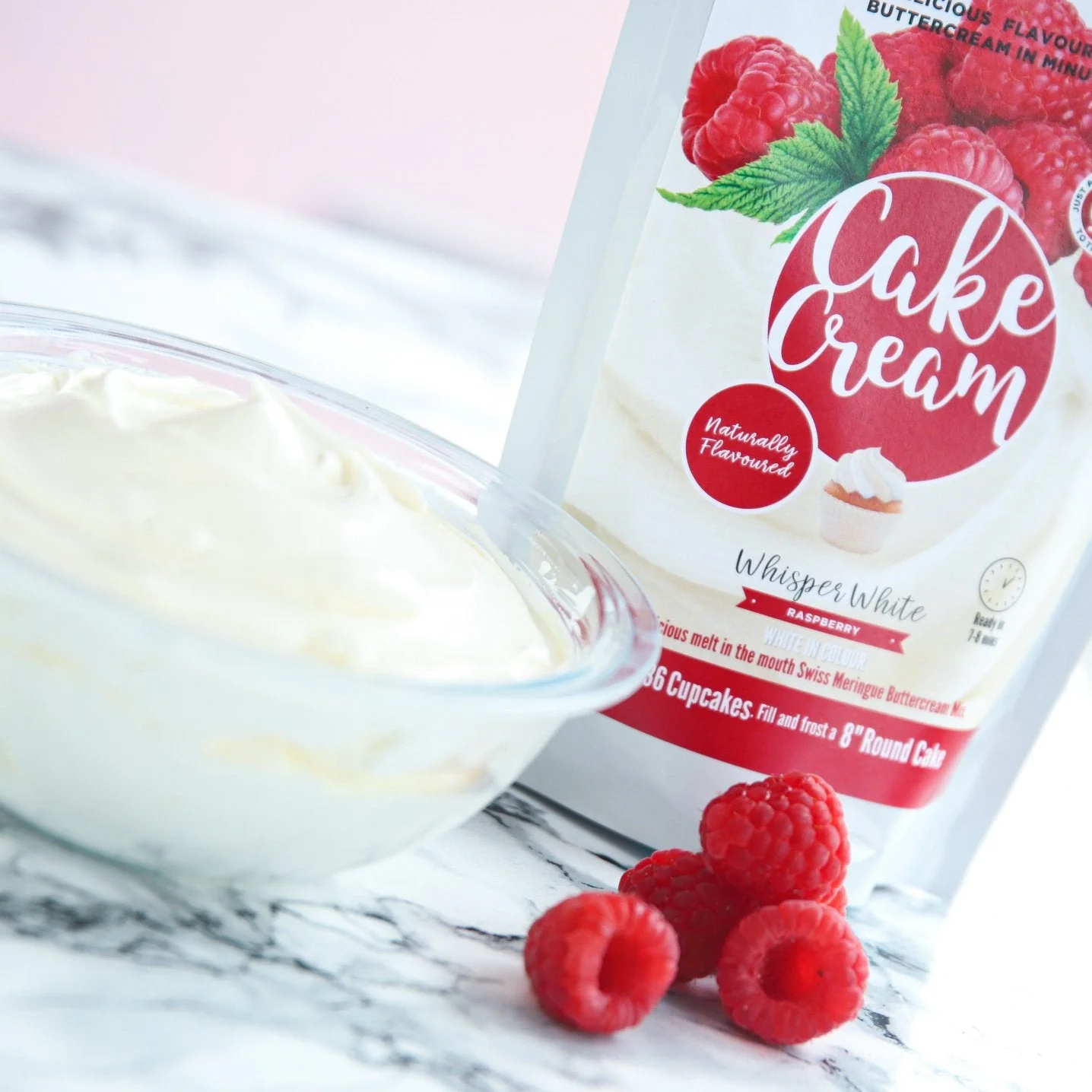 Cake Cream - Whisper white - Raspberry - 400g - Image 2