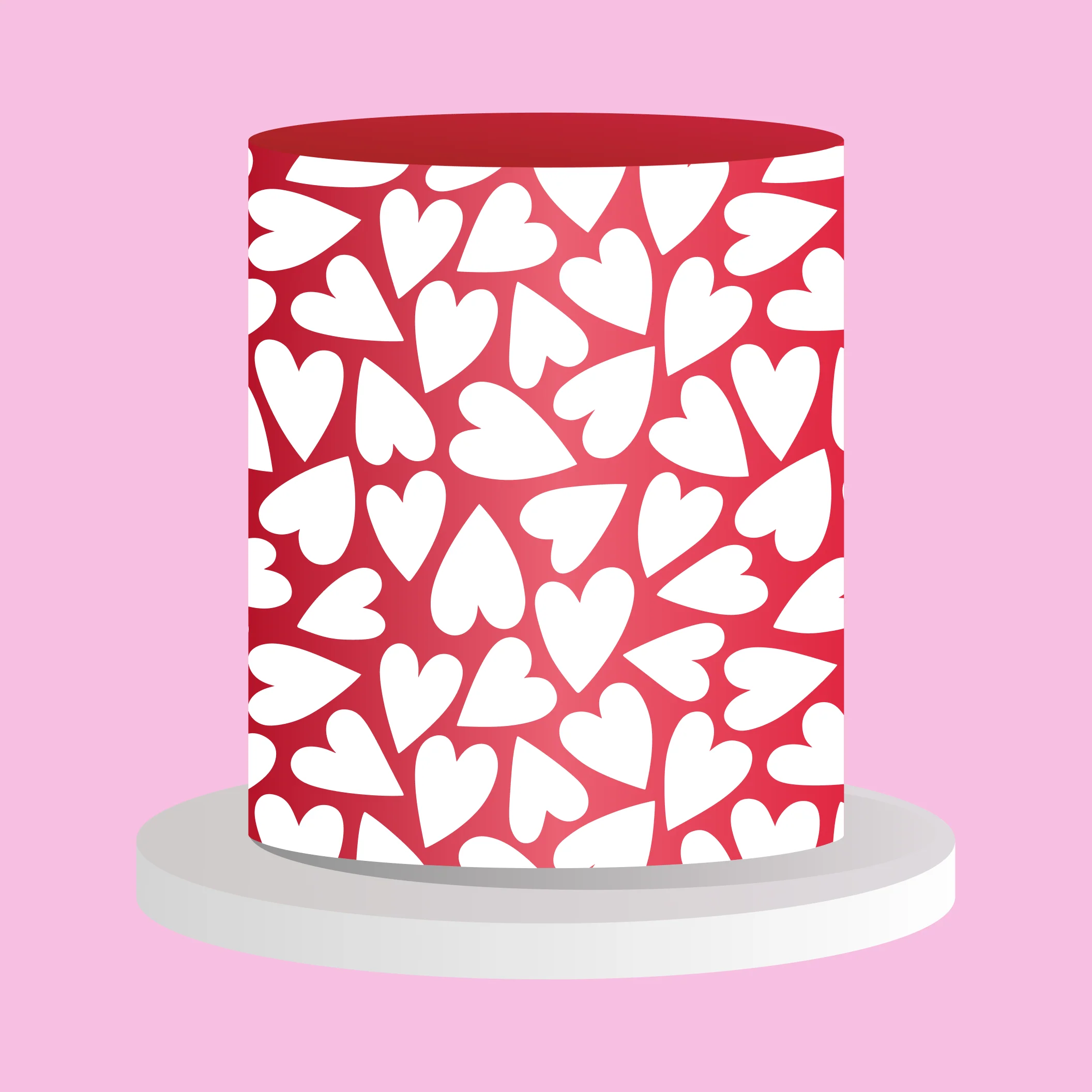 Frost Form - 6" Round Stencil - Tumbling Hearts