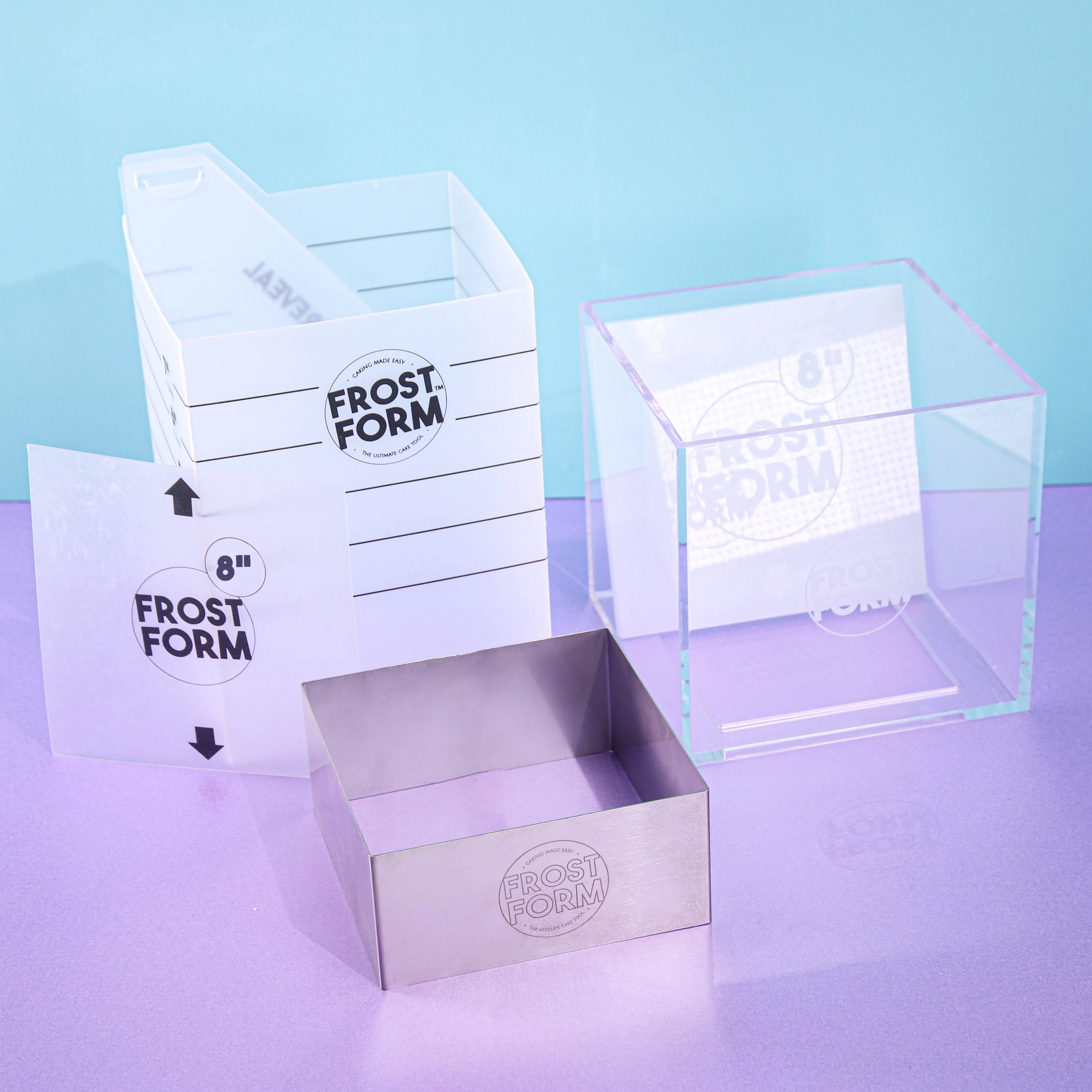 Frost Form - 8” - 20cm - Square - Cake Decorating Kit - Buttercream & Ganache icing system - Image 4