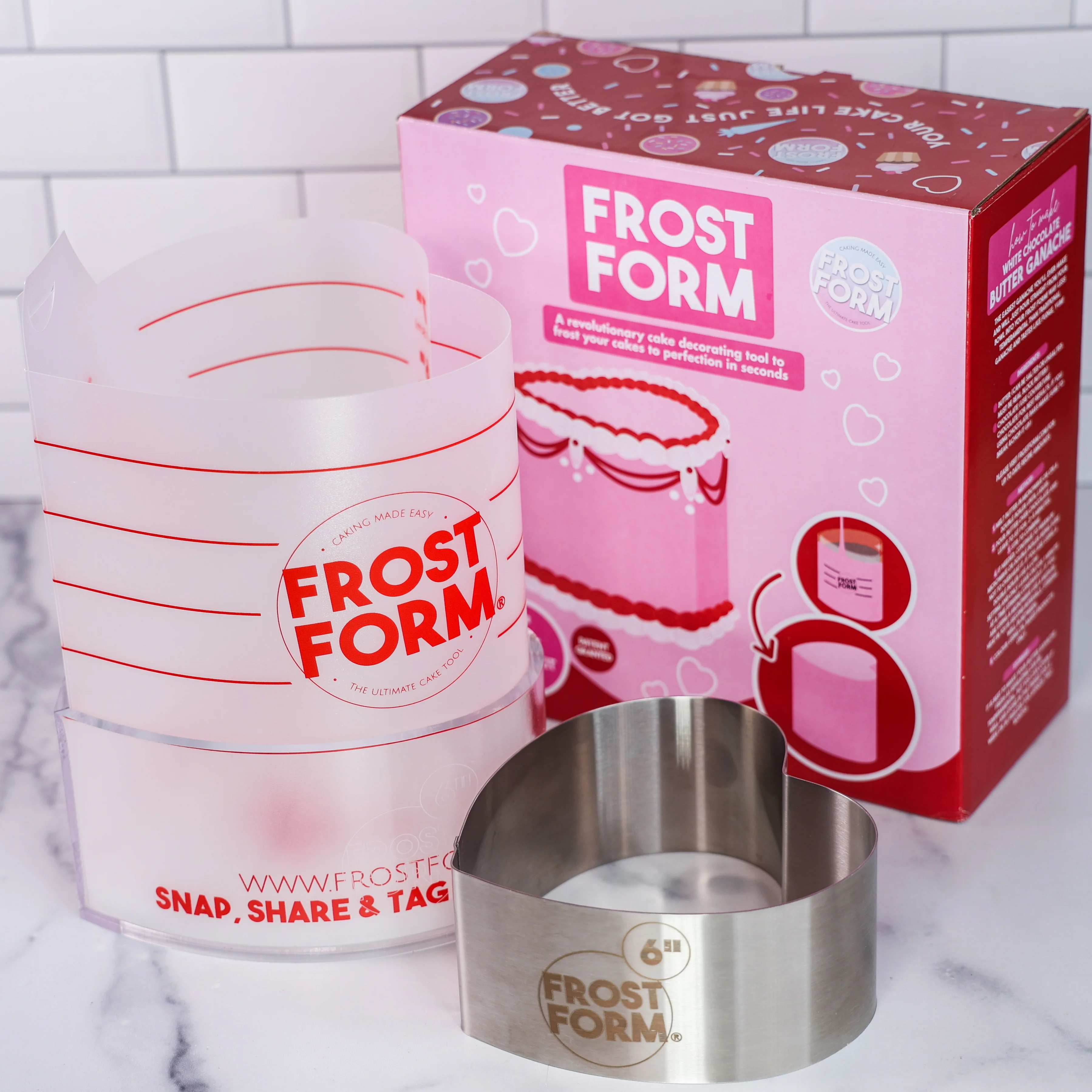 Frost Form - 6" - 15cm - Heart - Cake Decorating Kit - Buttercream & Ganache icing system - Image 2